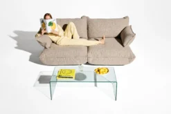 Sumo Sofa Medium Boucle Light Brown Melange Modulares Indoor-Sofa, 210.5x108x90 cm