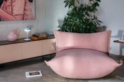 the BonBaron Sherpa Loungesessel, rosa, 120x120x75 cm