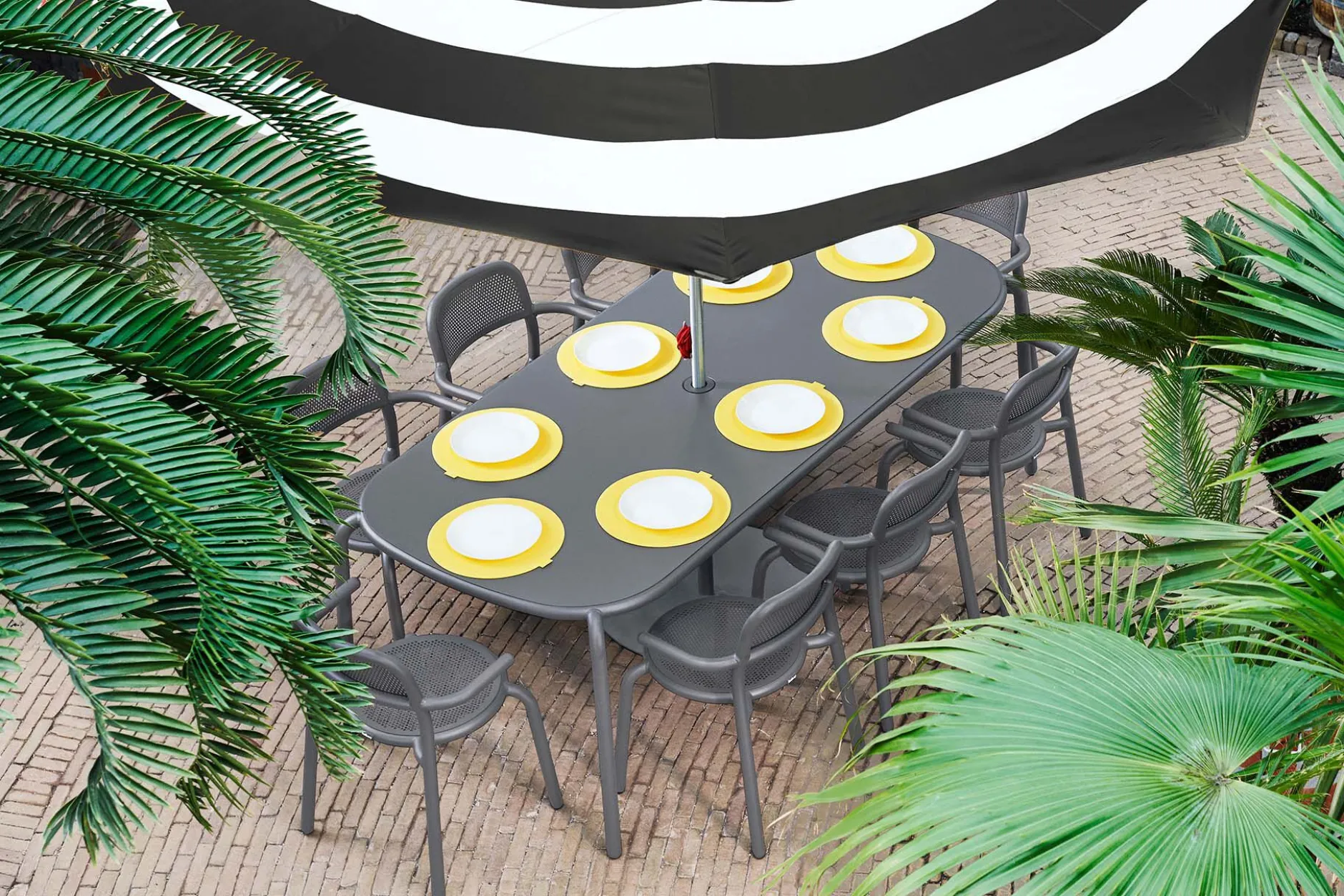 Toní Tablo Großer Gartentisch, grau, 220x99x76 cm